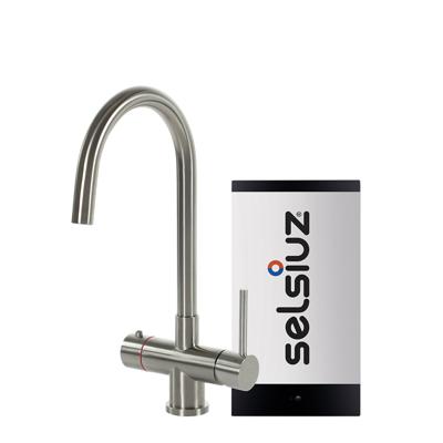 Selsiuz Inox kokend water kraan met single boiler en C-uitloopkraan copper