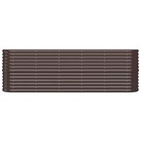 Plantenbak 224x40x68 cm gepoedercoat staal bruin - thumbnail