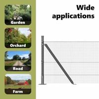 VidaXL Afrasteringspaal grijs 10 x 0,4 m (12 x 12 mm gaas) - thumbnail