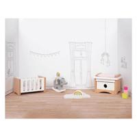 Goki houten poppenmeubels babykamer, 12dlg. - thumbnail