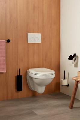 Haceka Kosmos Toiletrolhouder - met klep - mat zwart 1208518
