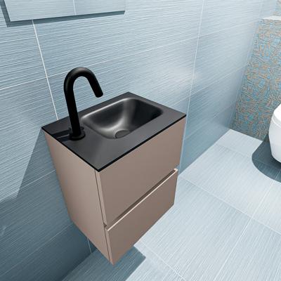 MONDIAZ ADA 40cm toiletmeubel smoke. LEX wastafel urban rechts 1 kraangat