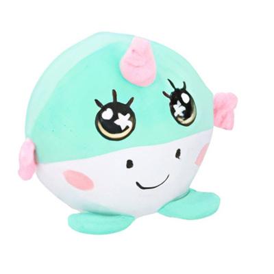 Eddy Toys bal knuffel smiley junior 9 cm pluche blauw/roze Eddy Toys bal knuffel smiley junior 9 cm pluche blauw/roze