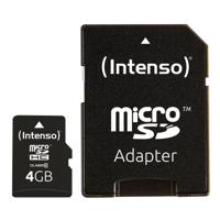 Intenso High Performance microSDHC-kaart 4 GB Class 10 Incl. SD-adapter - thumbnail