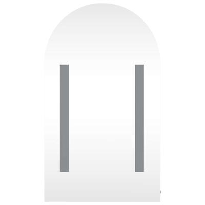 Badkamerkast met spiegel en LED gebogen 42x13x70 cm zwart