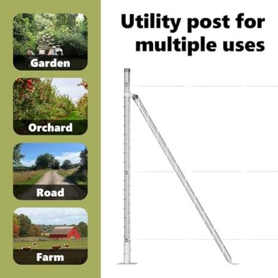 VidaXL Afrasteringspaal 7 pcs zilver staal