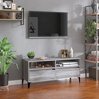 Tv-meubel 100x34,5x44,5 cm bewerkt hout grijs sonoma eikenkleur - thumbnail