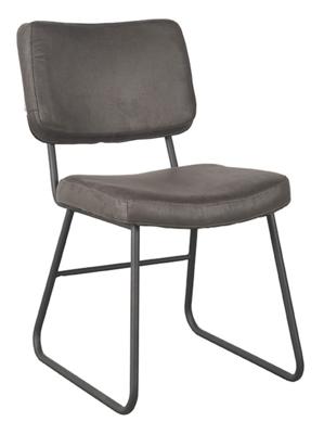 LABEL51 Eetkamerstoel 'Noah' Micro Suede, kleur Antraciet