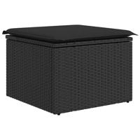 6-delige Loungeset met kussens poly rattan zwart - thumbnail