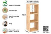 Planken Astigarraga Dinamic 3 Natuurlijk Hout 107 x 36,2 x 34 cm Kubussen Modulair - thumbnail