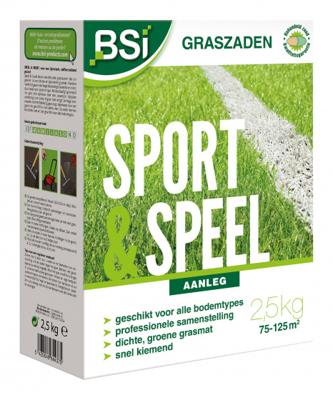 BSI - Gazonzaad - Sport & Spel - Met beschermende coating - Hoge kwaliteit - tot 125 m² - 2,5 kg