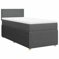 Boxspring met matras stof donkergrijs 80x200 cm - thumbnail