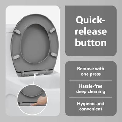 VidaXL Toiletzitting grijs 47 x 37 x 4 cm duroplast