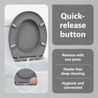 VidaXL Toiletzitting grijs 47 x 37 x 4 cm duroplast - thumbnail