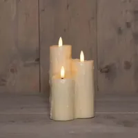 Anna&apos;s Collection LED druipkaars 3d flame set 11x16.5 cm ivoor 3 stuks - thumbnail