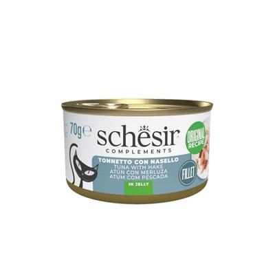 SCHESIR Complements Tuna with hake in jelly - nat kattenvoer - 70g