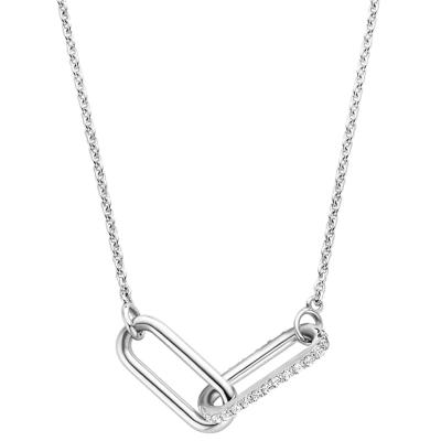 TI SENTO-Milano 3966ZI Ketting Ovaal zilver-zirconia 38-48 cm