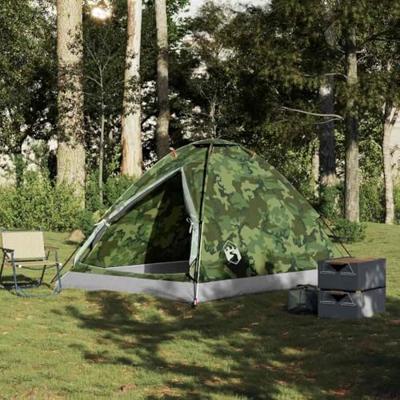VidaXL Koepeltent 4-persoons waterdicht camouflage
