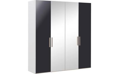 Goossens Kledingkast Easy Storage Ddk, Kledingkast 203 cm breed, 220 cm hoog, 2x draaideur en 2x spiegel draaideur midden Goossens Kledingkast Easy Storage Ddk, Kledingkast 203 cm breed, 220 cm hoog, 2x draaideur en 2x spiegel draaideur midden