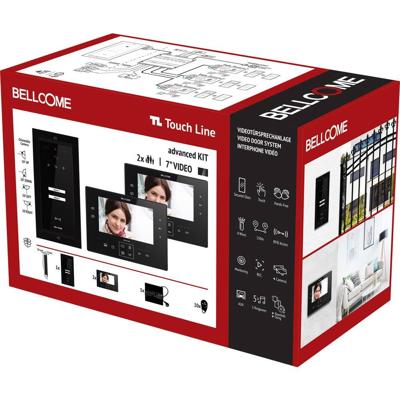 Bellcome Advanced 7 Video-Kit 2 Familie Complete set voor Video-deurintercom Kabelgebonden 14-delig Zwart Bellcome Advanced 7 Video-Kit 2 Familie Complete set voor Video-deurintercom Kabelgebonden 14-delig Zwart