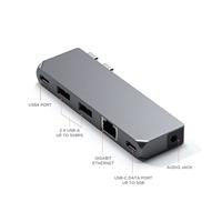 SATECHI USB-C Hub Multipoort Adapter Pro Hub Mini - USB4, USB-A Data, USB-C Data, Gigabit Ethernet En Audio Jack - Voor M2/ M1 Macbook Pro/Air (Spacegrijs) - thumbnail