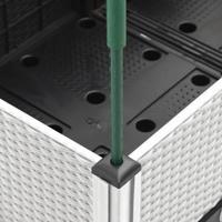 VidaXL Plantenbak met latwerk 40x40x142,5 cm polypropeen wit - thumbnail
