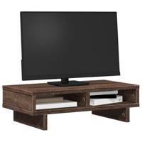 VidaXL Monitorstandaard 50x27x15 cm bewerkt hout bruin eikenkleurig - thumbnail