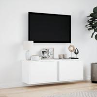 Tv-wandmeubel met LED-verlichting 100x31x35 cm wit - thumbnail