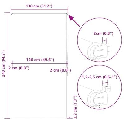VidaXL Doucherolgordijn 130x240 cm stofbreedte 126 cm