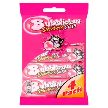Bubblicious kauwgom Strawberry Splash 4 x 38g bij Jumbo Bubblicious kauwgom Strawberry Splash 4 x 38g bij Jumbo