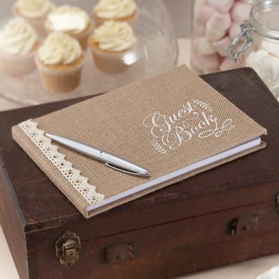Vintage gastenboek met jute en kant Ginger Ray