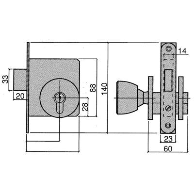 Knopslot UCEM 03020078 Ijzer