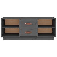 Tv-meubel 100x34x40 cm massief grenenhout grijs - thumbnail