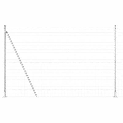 VidaXL Hek met paal zilver 1,4 x 10 m staal