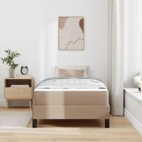 Bed met matras Cappuccino 100 x 200 cm Kunstleer - thumbnail