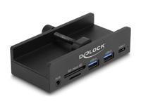 DeLOCK externe 3-poort usb-hub met borgschroef (zwart) - thumbnail