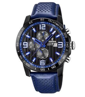 Horlogeband Festina F20339-4 Leder Blauw 23mm Horlogeband Festina F20339-4 Leder Blauw 23mm