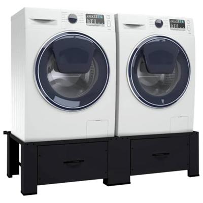 VidaXL Wasmachine pedestal 2 pcs zwart 127 x 54,5 x 32,5 cm staal