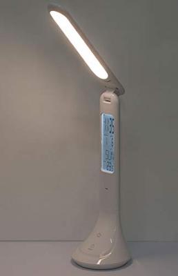 Globo BureaulampTyrell wit met klok - 58329W