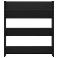 Wandschoenenkast 80x18x90 cm spaanplaat zwart - thumbnail