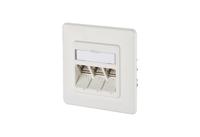 Metz Connect 130B12D31002-E Netwerkdoos Inbouw (in muur) Inzet met centraalstuk en frame CAT 6A 3 poorten Zuiver wit - thumbnail