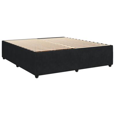 Boxspring met matras fluweel zwart 140x190 cm
