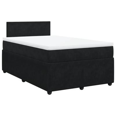 Boxspring met matras fluweel zwart 180x200 cm