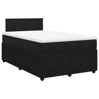 Boxspring met matras fluweel zwart 180x200 cm - thumbnail