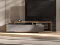 Tv-meubel BOTSWANA 2 lades 2 opbergvakken matera/eik appenzeller - thumbnail