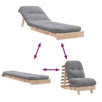 Futon slaapbank met matras 60x206x11 cm massief grenenhout - thumbnail