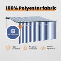 VidaXL Inklapbaar zonnescherm blauw en wit 300 x 200 cm - thumbnail