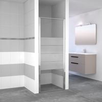 Nisdeur VM Go Avis 80x185cm 4mm Veiligheidsglas Met Stroken Chroom - thumbnail