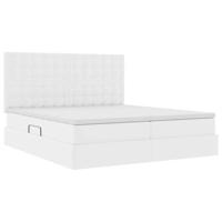 Opbergbed met matras met matras Puur Wit 200 x 200 cm Nep Leer - thumbnail
