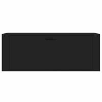 VidaXL Wandschoenenkast 100x35x38 cm bewerkt hout zwart - thumbnail